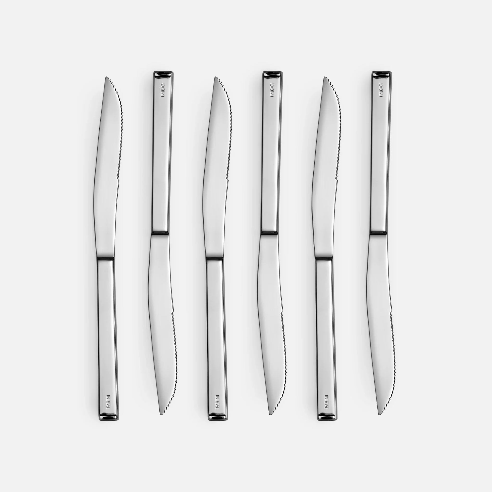 Steak kés szett Cara, 6 db - Rozsdamentes acél kések, fényes