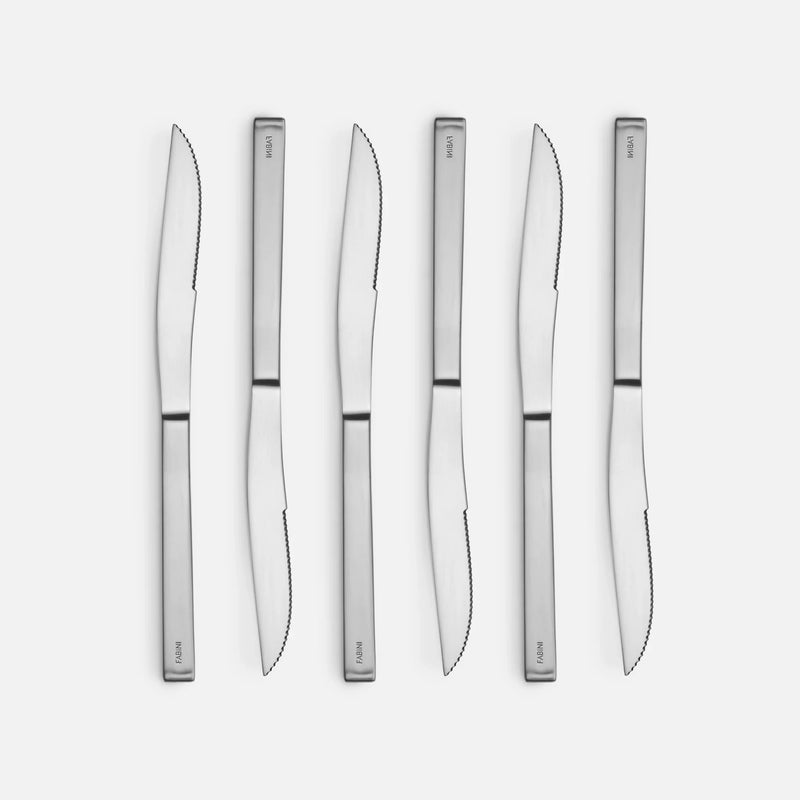 Steak kés szett Cara, 6 db - Rozsdamentes acél kések, matt