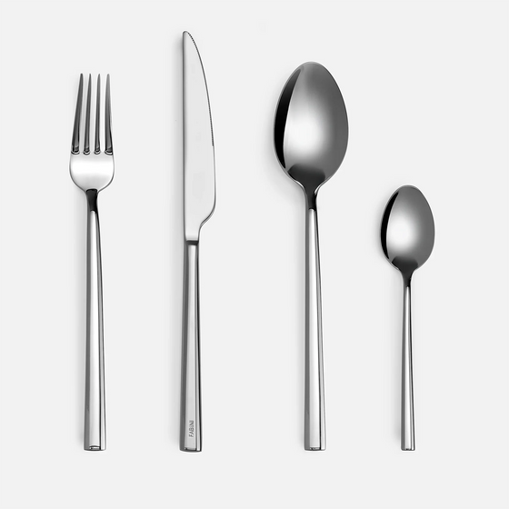 Evőeszköz készlet Mia, 24 db - Fényes felületű, polírozott rozsdamentes acél evőeszközök