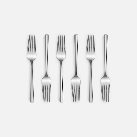 Desszert villa szett Mia, 6 db - Rozsdamentes acél villák, fényes