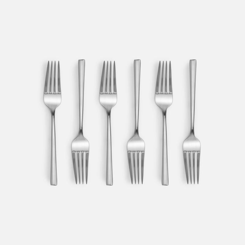 Desszert villa szett Mia, 6 db - Rozsdamentes acél villák, matt