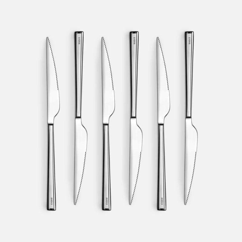 Steak kés szett Mia, 6 db - Rozsdamentes acél kések, fényes