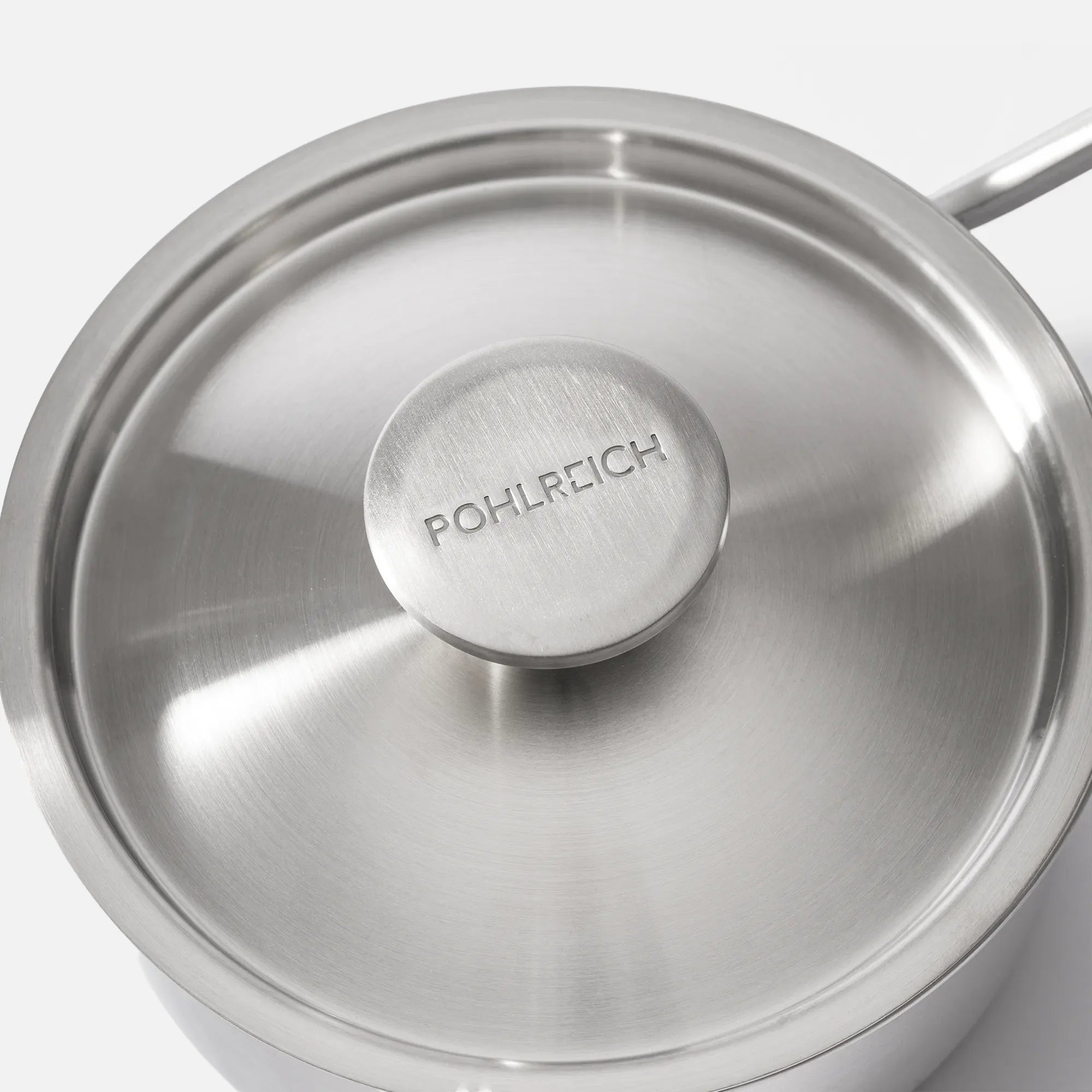 Nyeles lábas FABINI & Pohlreich 2.0, ø 16 cm (1,2 l) - Szegecs nélküli, többrétegű rozsdamentes acél nyeles lábas, fedővel