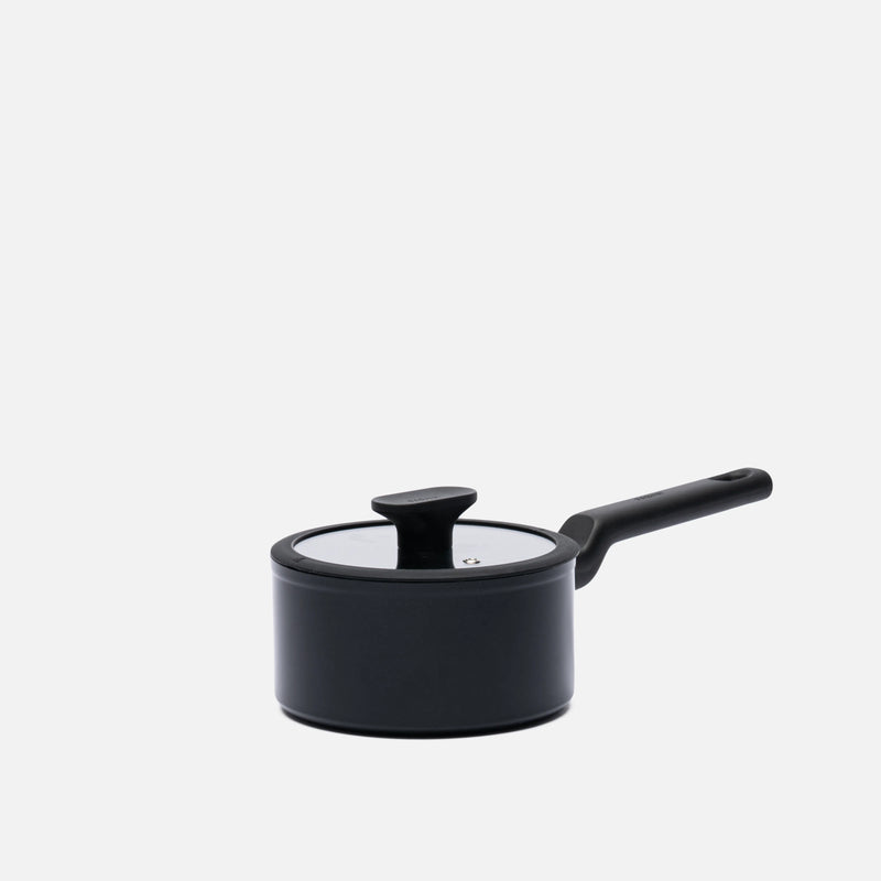 Nyeles lábas Meda 5.0 Economy, ø 16 cm (1,2 l) - Tapadásmentes kerámia bevonatú nyeles lábas fedővel, fekete