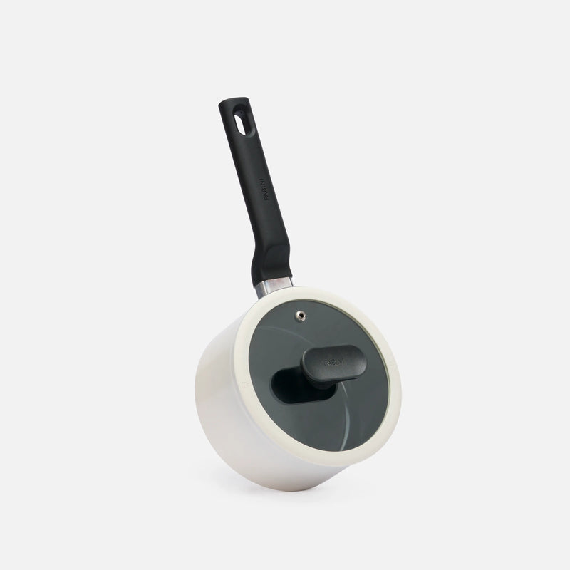 Nyeles lábas Meda 5.0 Economy, ø 16 cm (1,2 l) - Tapadásmentes kerámia bevonatú nyeles lábas fedővel, krémszínű
