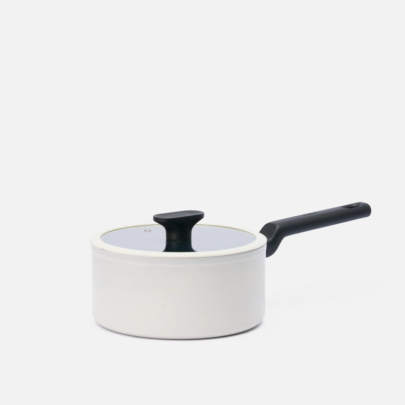 Nyeles lábas Meda 5.0 Economy, ø 20 cm (2,4 l) - Tapadásmentes kerámia bevonatú nyeles lábas fedővel, krémszínű