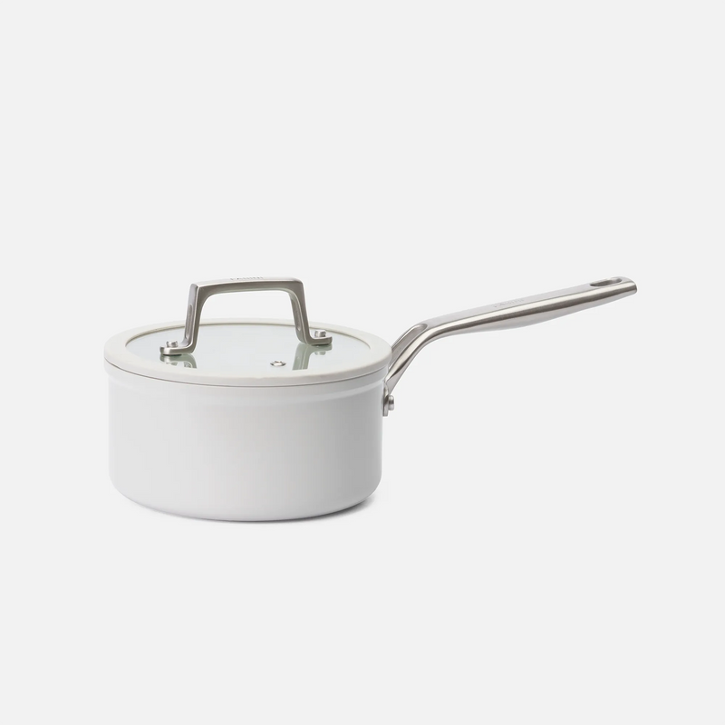 Nyeles lábas Meda 5.0 Pro, ø 16 cm (1,2 l) - Tapadásmentes nyeles lábas kerámia bevonattal fedővel, világosszürke