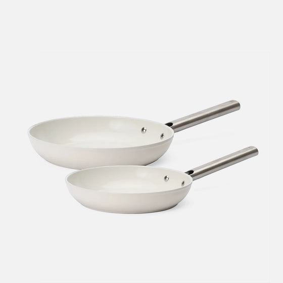 Serpenyő készlet Meda 5.0 Standard, ø 24 cm + ø 28 cm, 2 db - Tapadásmentes kerámia bevonatú serpenyők, krémszínű