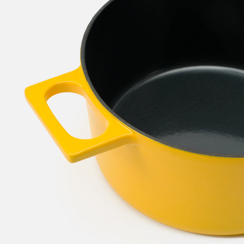 Lábas FABINI & Šimon Kán, ø 26 cm (5,5 l) - Zománcozott öntöttvas lábas fedővel, sárga