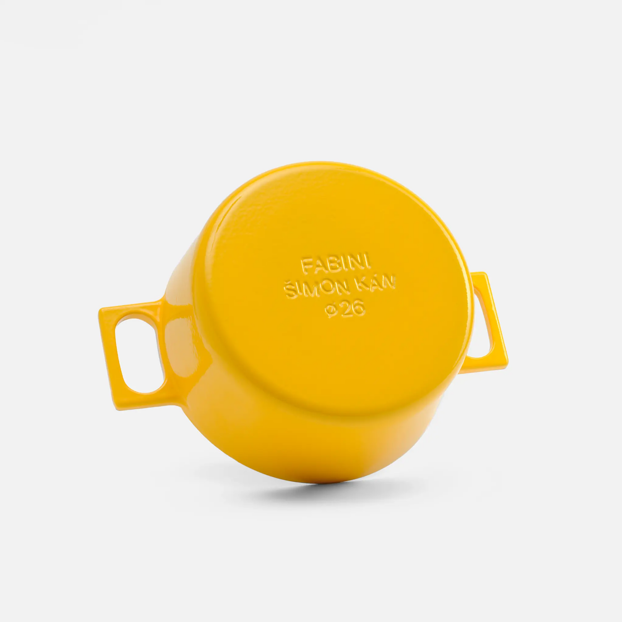 Lábas FABINI & Šimon Kán, ø 26 cm (5,5 l) - Zománcozott öntöttvas lábas fedővel, sárga