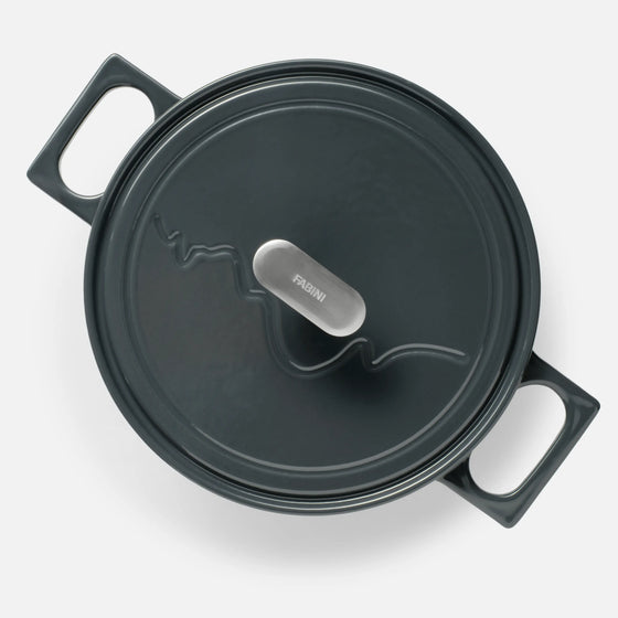 Lábas FABINI & Těhotnej kuchař, ø 26 cm (5,5 l) - Zománcozott öntöttvas lábas fedővel, szürke