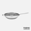 Rozsdamentes wok serpenyő hibrid felülettel, fedővel Ø 30 cm