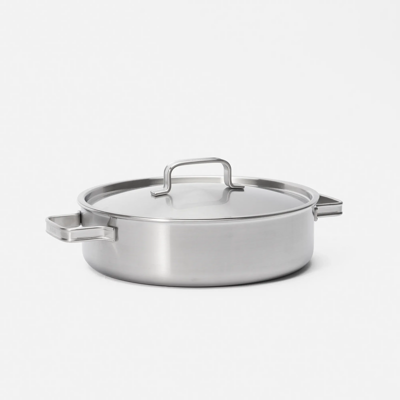 Tálaló tegame serpenyő Lucca 4.0 Standard, ø 28 cm (4 l) - Szegecs nélküli, többrétegű rozsdamentes acél serpenyő, fedővel