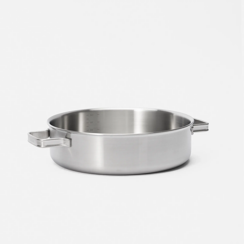 Tálaló tegame serpenyő Lucca 4.0 Standard, ø 28 cm (4 l) - Szegecs nélküli, többrétegű rozsdamentes acél serpenyő, fedővel