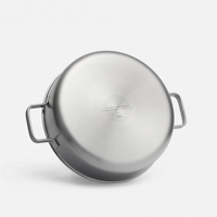 Tálaló tegame serpenyő Lucca 4.0 Standard, ø 28 cm (4 l) - Szegecs nélküli, többrétegű rozsdamentes acél serpenyő, fedővel