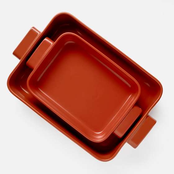 Sütőedény Terra, 33×24 cm - Kerámia sütőtál, piros