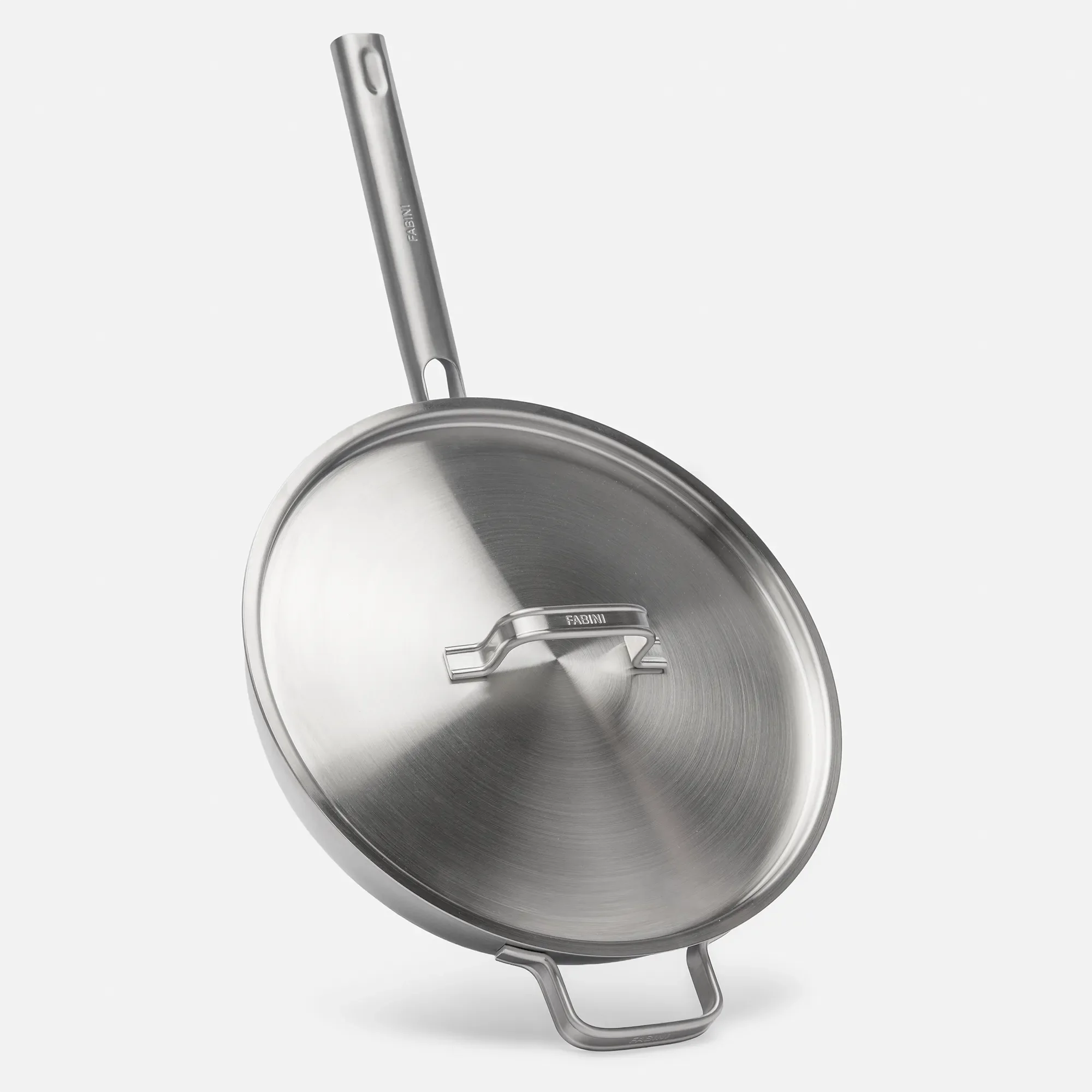Wok serpenyő Lucca 4.0 Standard, ø 30 cm - Szegecs nélküli, többrétegű rozsdamentes acél serpenyő, fedővel