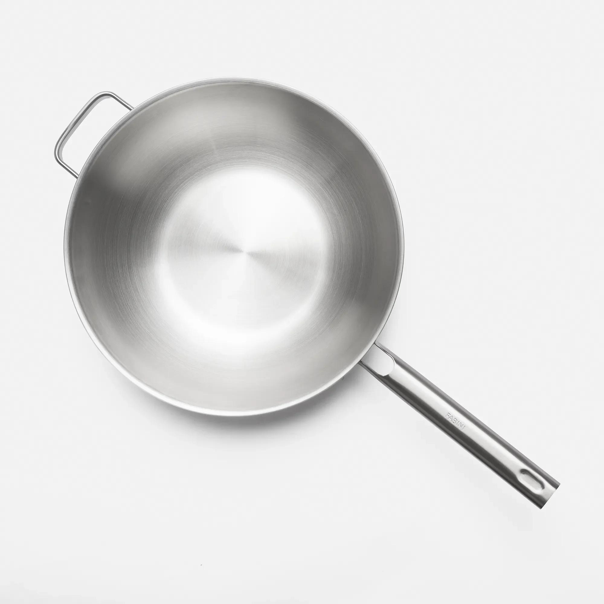 Wok serpenyő Lucca 4.0 Standard, ø 30 cm - Szegecs nélküli, többrétegű rozsdamentes acél serpenyő, fedővel