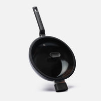 Wok serpenyő Meda 5.0 Economy, ø 28 cm - Tapadásmentes kerámia bevonatú serpenyő fedővel, fekete