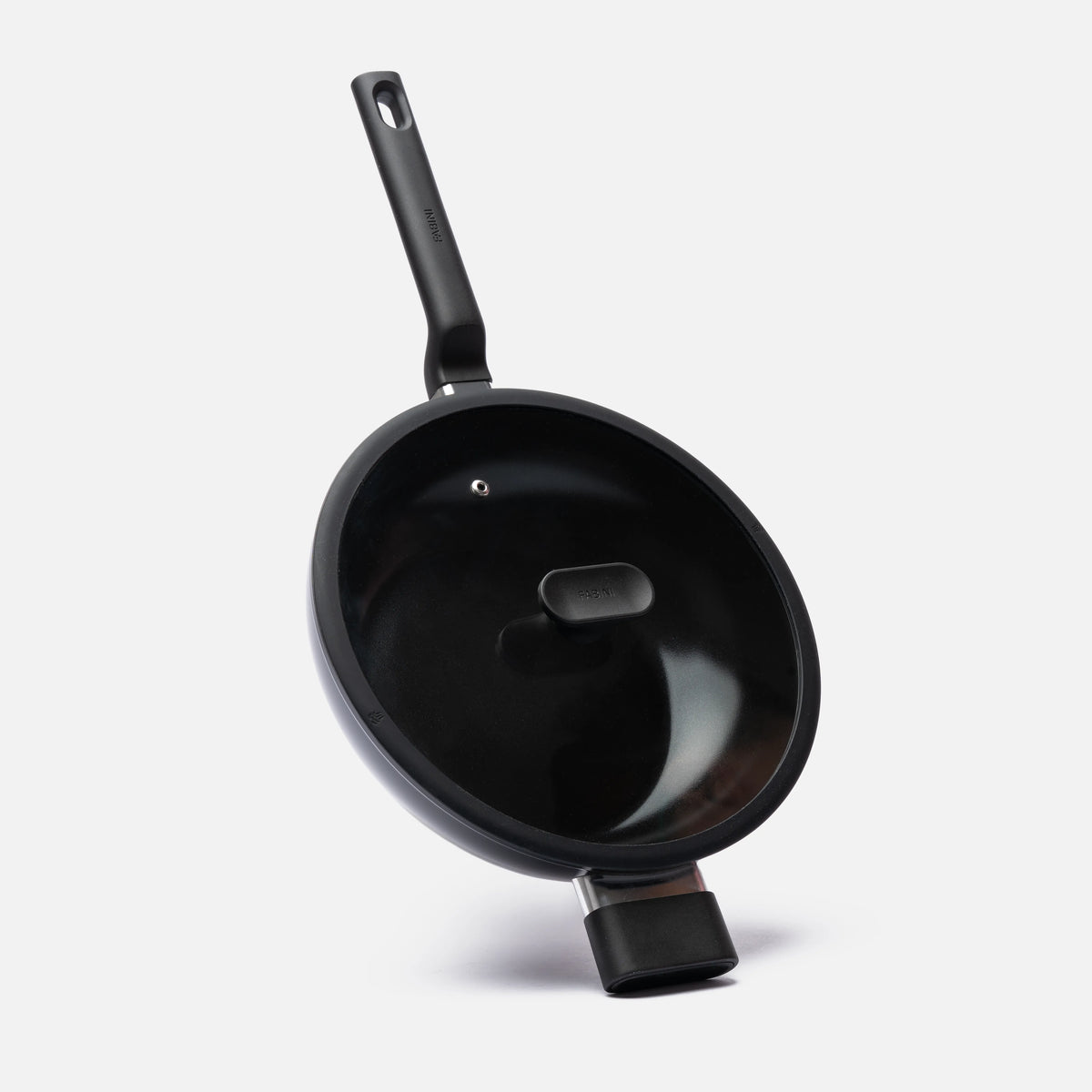 Wok serpenyő Meda 5.0 Economy, ø 28 cm - Tapadásmentes kerámia bevonatú serpenyő fedővel, fekete
