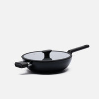 Wok serpenyő Meda 5.0 Economy, ø 28 cm - Tapadásmentes kerámia bevonatú serpenyő fedővel, fekete
