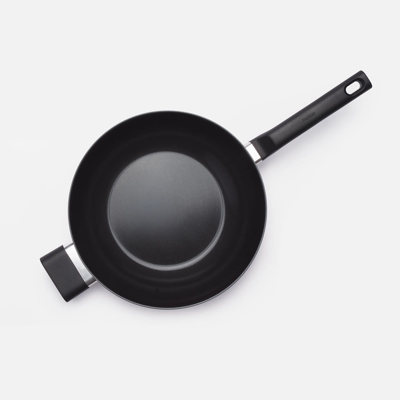 Wok serpenyő Meda 5.0 Economy, ø 28 cm - Tapadásmentes kerámia bevonatú serpenyő fedővel, krémszínű