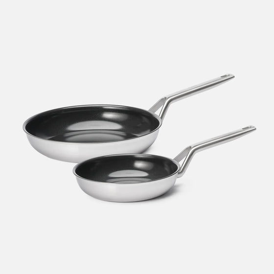 Serpenyő készlet FABINI & Pohlreich 2.0, ø 20 cm + ø 26 cm, 2 db - Szegecs nélküli, többrétegű rozsdamentes acél serpenyők tapadásmentes kerámia bevonattal