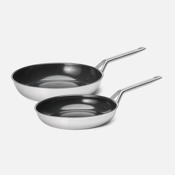 Serpenyő készlet FABINI & Pohlreich 2.0, ø 26 cm + ø 30 cm, 2 db - Szegecs nélküli, többrétegű rozsdamentes acél serpenyők tapadásmentes kerámia bevonattal