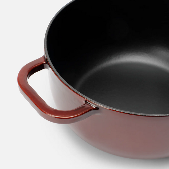 Lábas FABINI & Pohlreich, ø 26 cm (5,2 l) - Zománcozott öntöttvas lábas fedővel, bordó