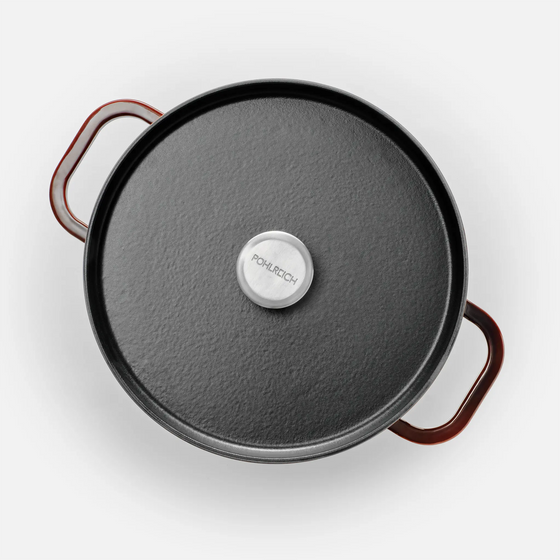 Lábas FABINI & Pohlreich, ø 26 cm (5,2 l) - Zománcozott öntöttvas lábas fedővel, bordó