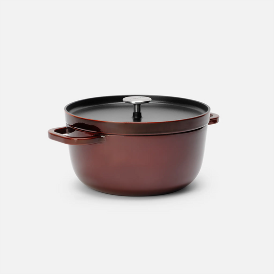 Lábas FABINI & Pohlreich, ø 26 cm (5,2 l) - Zománcozott öntöttvas lábas fedővel, bordó