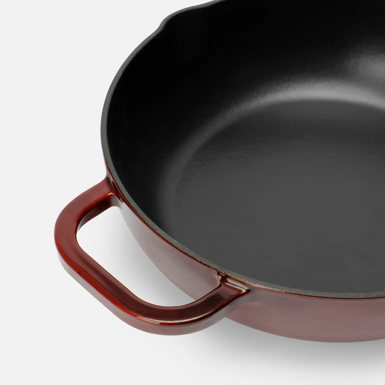 Mély serpenyő FABINI & Pohlreich, ø 26 cm - Zománcozott öntöttvas serpenyő, bordó