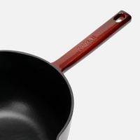 Nyeles lábas FABINI & Pohlreich, ø 20 cm (2,5 l) - Zománcozott öntöttvas nyeles lábas fedővel, bordó