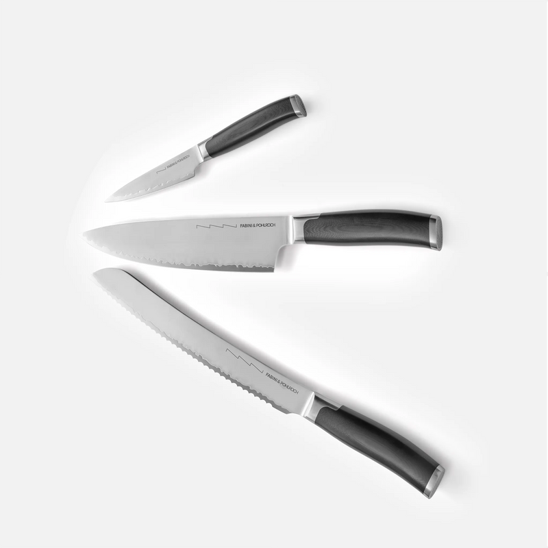 Késkészlet FABINI & Pohlreich, 3 db - Kovácsolt késkészlet prémium japán acélból