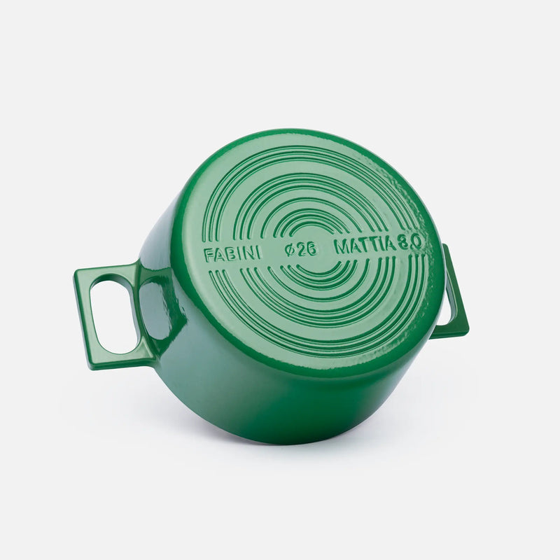 Lábas Mattia 3.0 Standard, ø 26 cm (5,5 l) - Zománcozott öntöttvas lábas fedővel, fényes zöld
