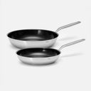 Serpenyő szett FABINI & Punčochář, ø 26 cm + ø 30 cm, 2 db - Szegecs nélküli serpenyők egyrétegű rozsdamentes acélból, tapadásmentes kerámia bevonattal