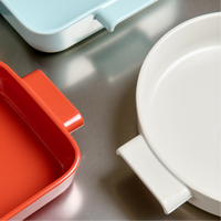 Sütőedény Terra, 33×24 cm - Kerámia sütőtál, világoskék