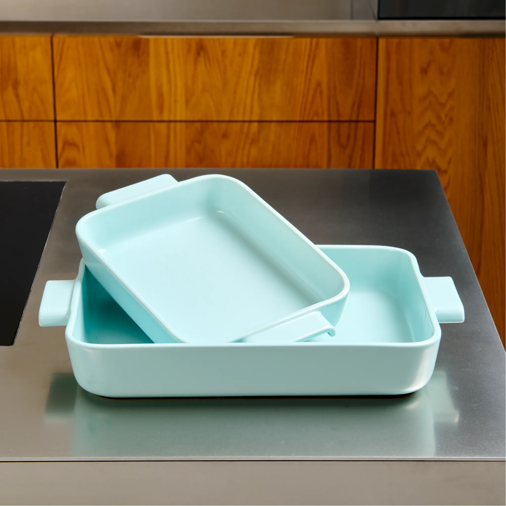 Sütőedény Terra, 33×24 cm - Kerámia sütőtál, világoskék