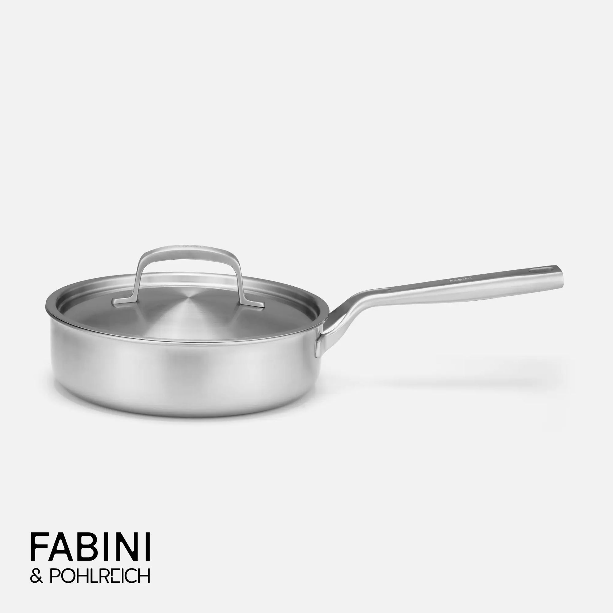 Mély serpenyő FABINI & Pohlreich, ø 24 cm (2,5 l) - Szegecs nélküli mély serpenyő ötrétegű rozsdamentes acélból, fedővel