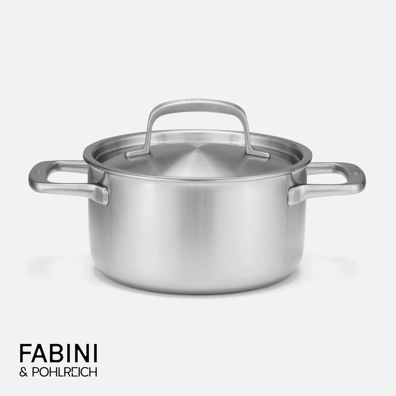 Lábas FABINI & Pohlreich, ø 20 cm (3 l) - Szegecs nélküli lábas ötrétegű rozsdamentes acélból, fedővel