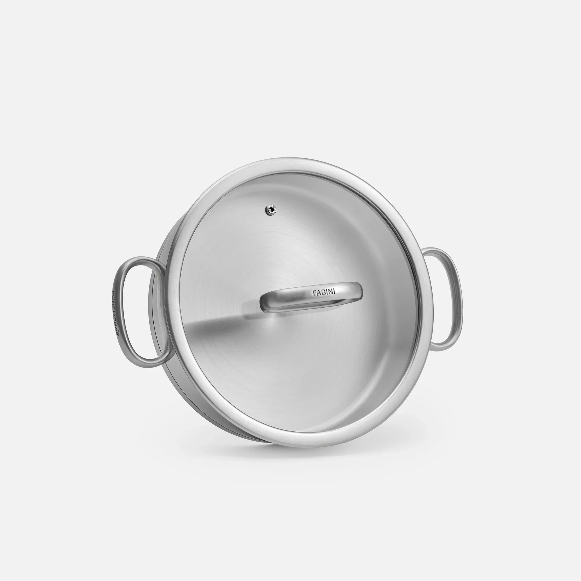 Tálaló tegame serpenyő FABINI & Punčochář, ø 24 cm (2 l) - Szegecs nélküli serpenyő egyrétegű rozsdamentes acélból, üvegfedővel