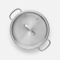 Tálaló tegame serpenyő FABINI & Punčochář, ø 24 cm (2 l) - Szegecs nélküli serpenyő egyrétegű rozsdamentes acélból, üvegfedővel