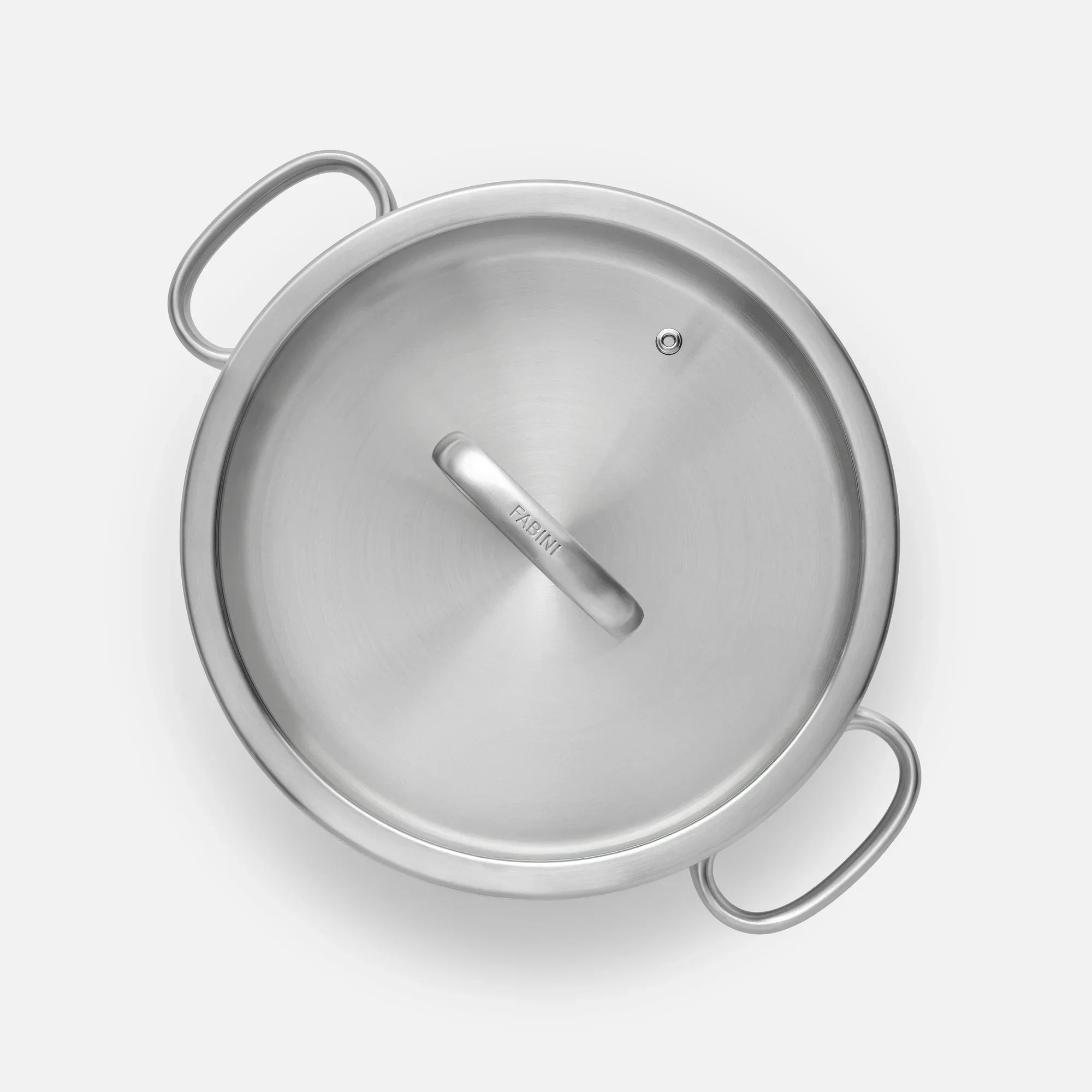 Tálaló tegame serpenyő FABINI & Punčochář, ø 24 cm (2 l) - Szegecs nélküli serpenyő egyrétegű rozsdamentes acélból, üvegfedővel