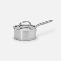 Nyeles lábas FABINI & Punčochář, ø 16 cm (1,2 l) - Szegecs nélküli nyeles lábas egyrétegű rozsdamentes acélból, üvegfedővel