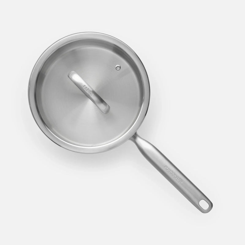 Nyeles lábas FABINI & Punčochář, ø 20 cm (2 l) - Szegecs nélküli nyeles lábas egyrétegű rozsdamentes acélból, üvegfedővel