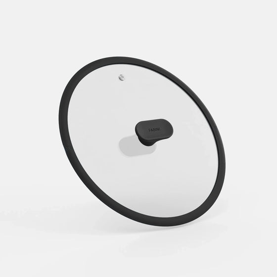 Fedő Meda 5.0 Economy, ø 28 cm - Üvegfedő szilikon peremmel, fekete