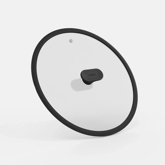 Fedő Meda 5.0 Economy, ø 30 cm - Üvegfedő szilikon peremmel, fekete