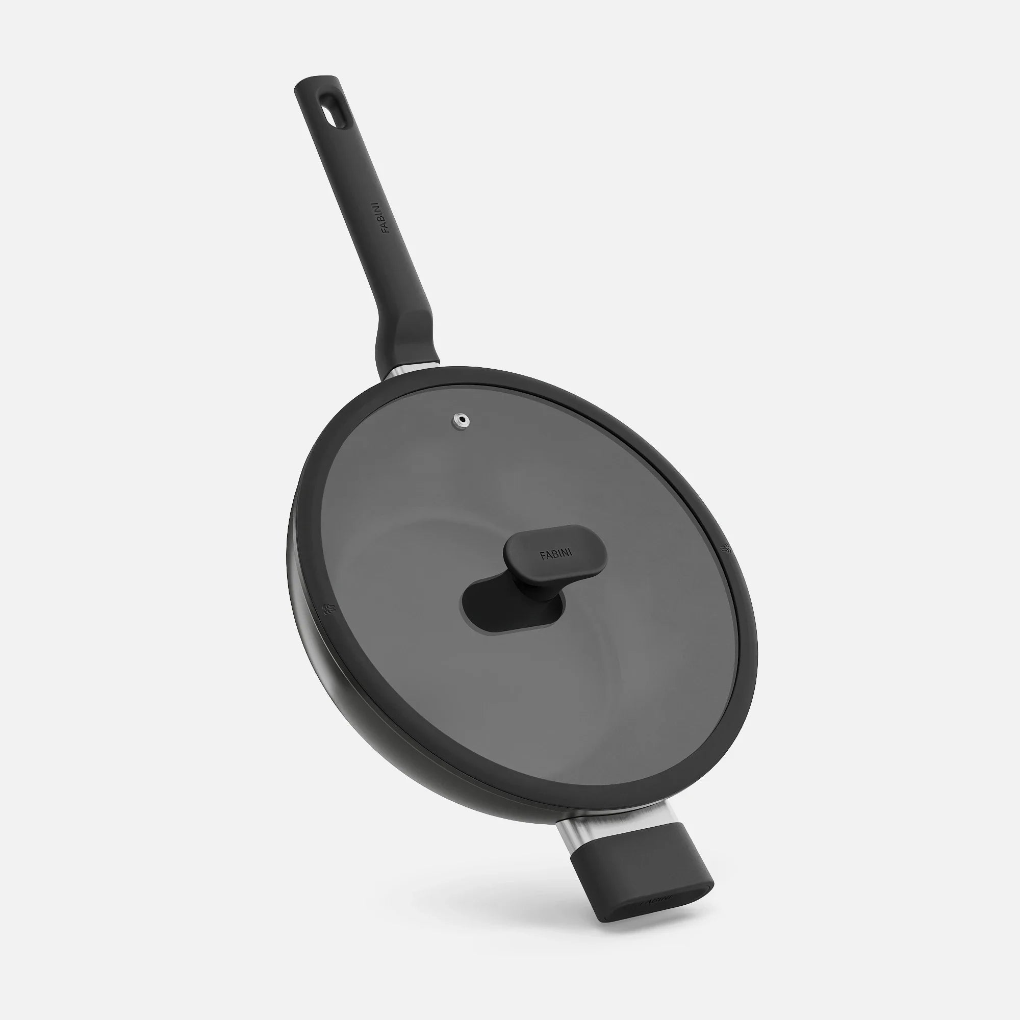 Wok serpenyő Meda 5.0 Economy, ø 28 cm - Tapadásmentes kerámia bevonatú serpenyő fedővel, fekete