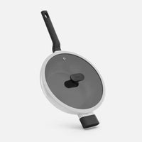 Wok serpenyő Meda 5.0 Economy, ø 28 cm - Tapadásmentes kerámia bevonatú serpenyő fedővel, krémszínű