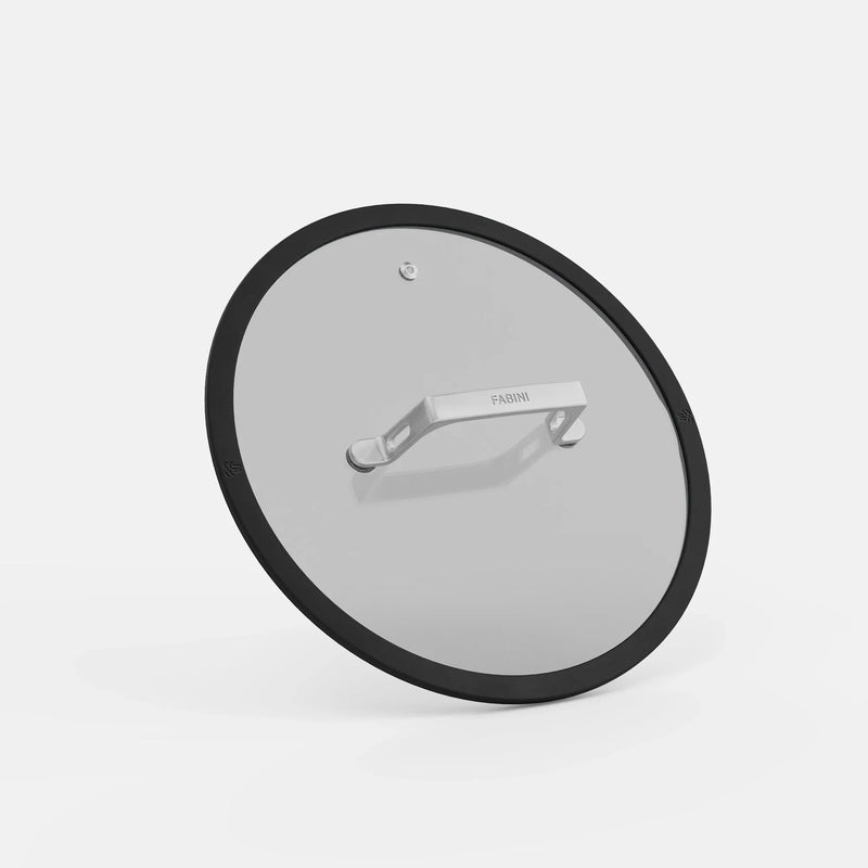 Fedő Meda 5.0 Pro, ø 26 cm - Üvegfedő szilikon peremmel, fekete
